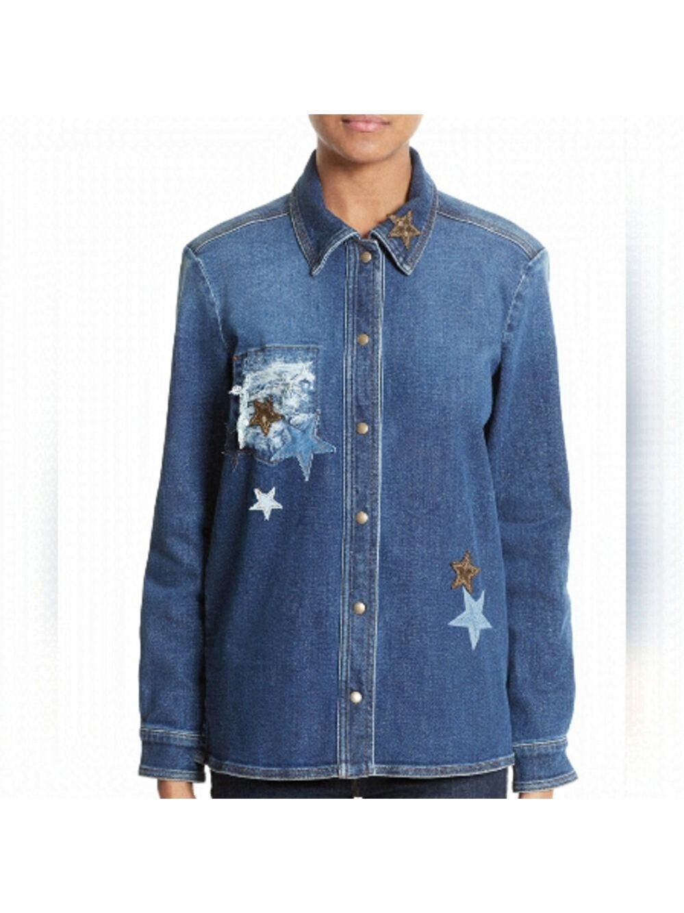 Red Valentino Star Embellished Denim Jacket